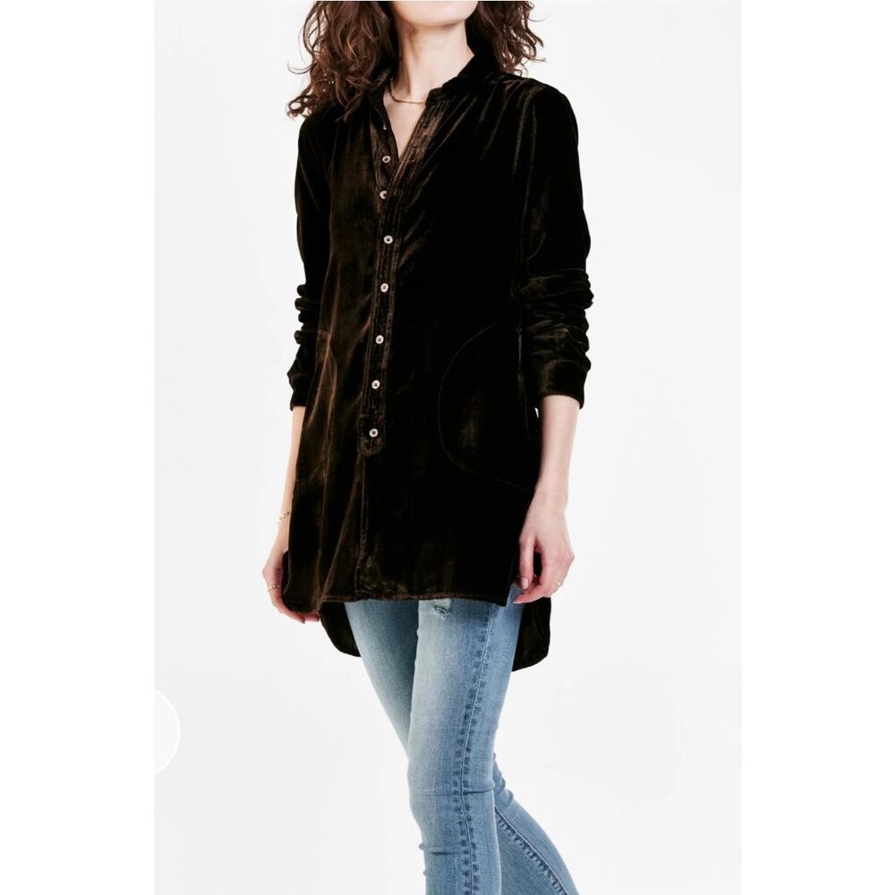 Dear John Hazel Chocolate Tunic Blouse M